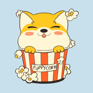 Puppycorn Shiba Movie Popcorn by Tobe Fonseca T-Shirt