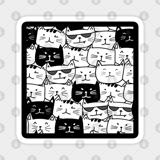 Cute Cat Patterns Magnet by labatchino