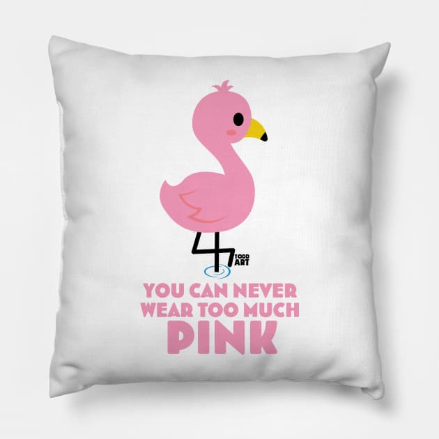 PINK FLAMINGO Pillow by toddgoldmanart