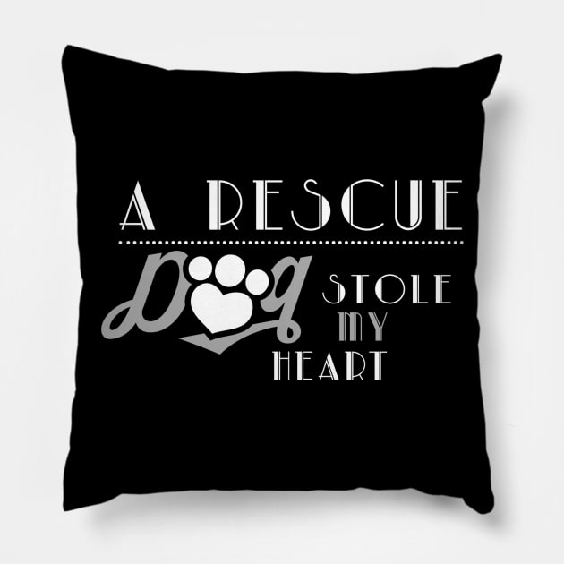 A Rescue Dog Stole My Heart - Dog Lovers Dogs Pillow by fromherotozero