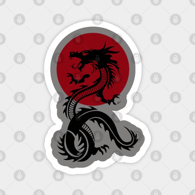 Black Dragon Rising Magnet by naftem