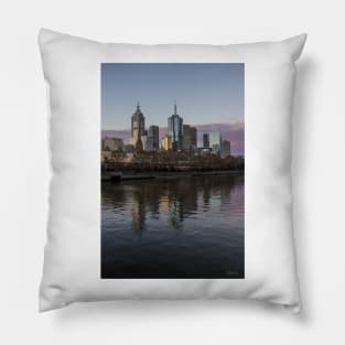 Melbourne Skyline from Southbank, Melbourne, Victoria, Australia. Pillow