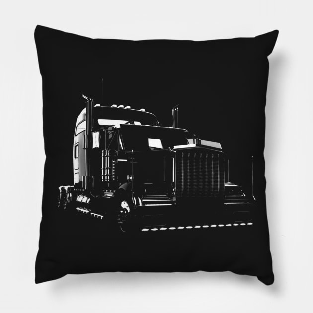 Super Semi Truck Pillow by hottehue