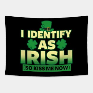 Saint Patrick's Day Funny Kiss Me I'm Irish Meme Tapestry