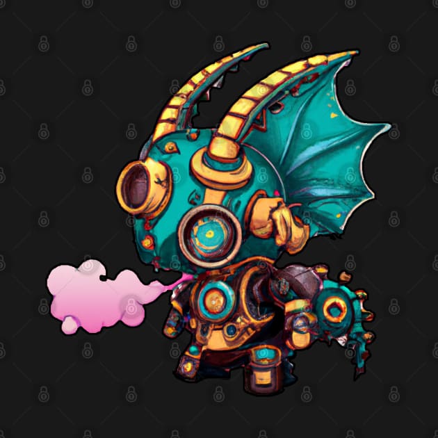 Steampunk Kawaii Dragon Robot by maxdax