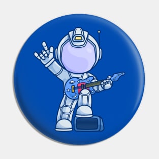 rock n roll astronaut holding guitar Pin