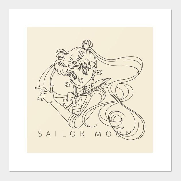 Sailor Moon Black Line Sailor Moon Posters And Art Prints Teepublic,Short Hair Hairstyles Drawing Reference