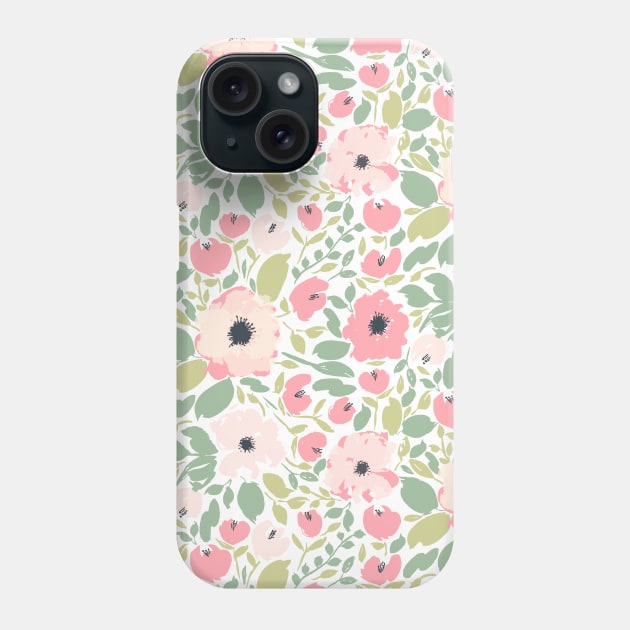 Anemone Floral Pattern Phone Case by LThomasDesigns