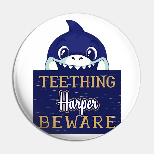 Harper - Funny Kids Shark - Personalized Gift Idea - Bambini Pin by Bambini