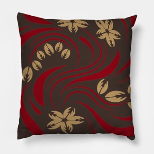 Folk flowers floral art print Flowers abstract art Pillow