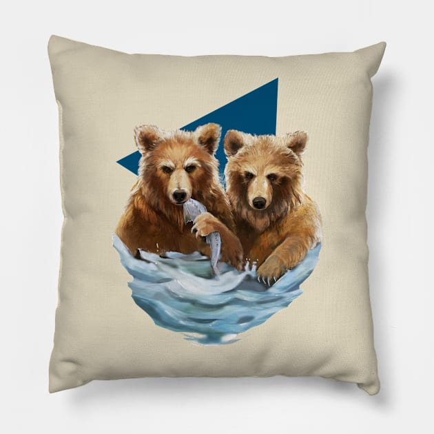Bear doesn't share food! Pillow by roman_v61