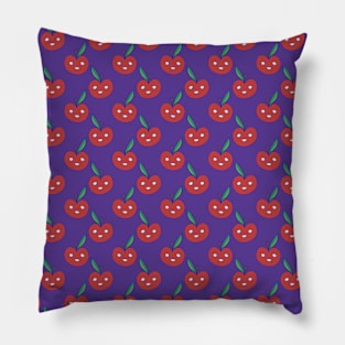 Apple Face Purple Pattern Pillow