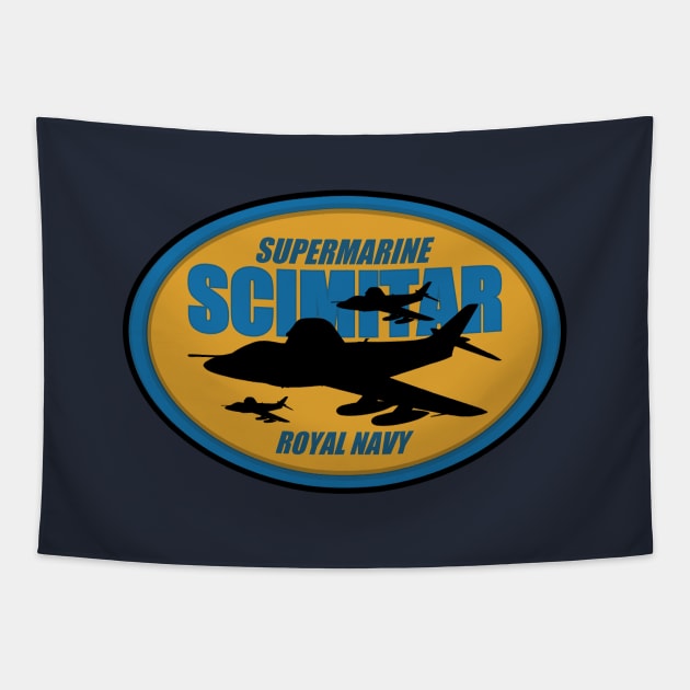 Supermarine Scimitar Tapestry by Tailgunnerstudios
