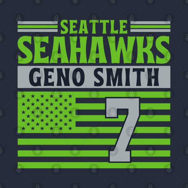 Seattle Seahawks Smith 7 American Flag Football by Astronaut.co