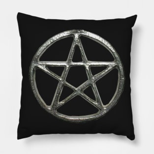 Silver Pentagram Pentacle Wicca Pillow