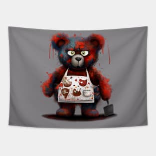 Dripping Paint Teddy Red Tapestry