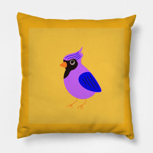 Purple black bird Pillow