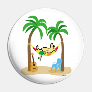 Cute Yellow Labrador Under Palm Trees Pin