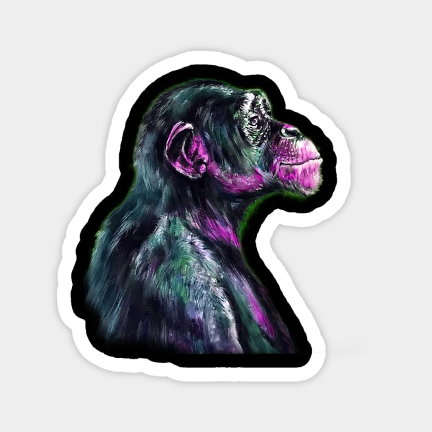 Chimp 4 Magnet by garymcmullanart