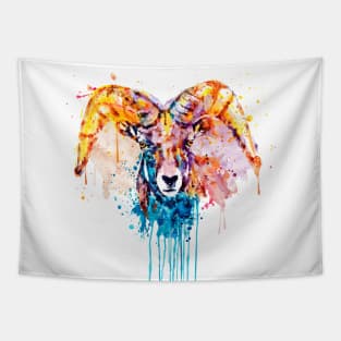 Bighorn Sheep Portrait Tapestry