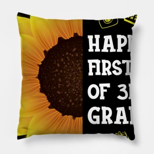 Happy First Day Of 3rd grade Sunflower Teacher Student Back To School Gift Pillow