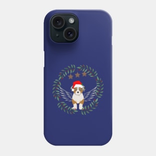 Australian Shepherd Puppy with Wings and Christmas Santa Hat Phone Case