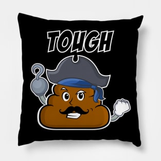 Poop Emoji - Tough @#@# PIrate Pillow