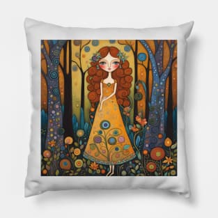 attractive fairy in the woods Pillow