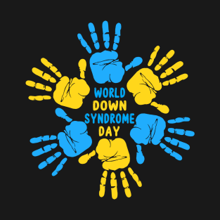 Hand Print World Down Syndrome Day T Shirt Women Kids T-Shirt