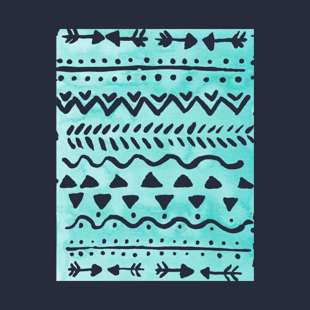 Loose bohemian pattern - aqua by wackapacka