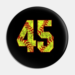 Fastpitch Softball Number 45 #45 Softball Shirt Jersey Uniform Favorite Player Biggest Fan Pin