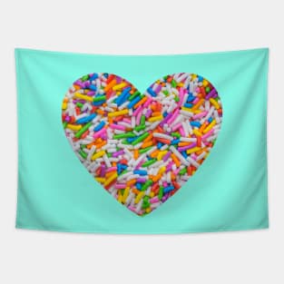 Rainbow Sprinkles Heart Tapestry