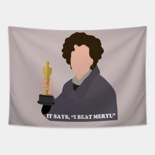 it says, i beat meryl Tapestry