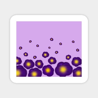 Ombré pansy design purple background Magnet