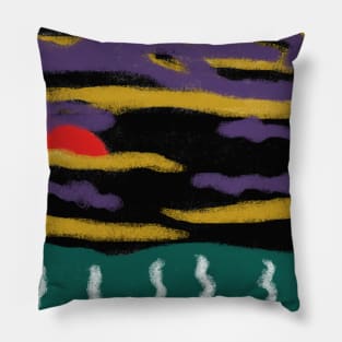 Colors and shapes of abstract work and environment. Pillow