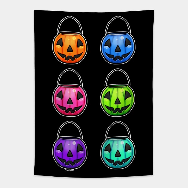 Classic Pumpkin Buckets Tapestry by Jan Grackle