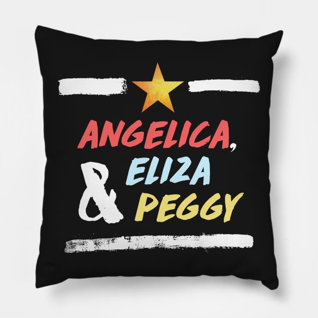 angelica, eliza and peggy Pillow by claudiolemos