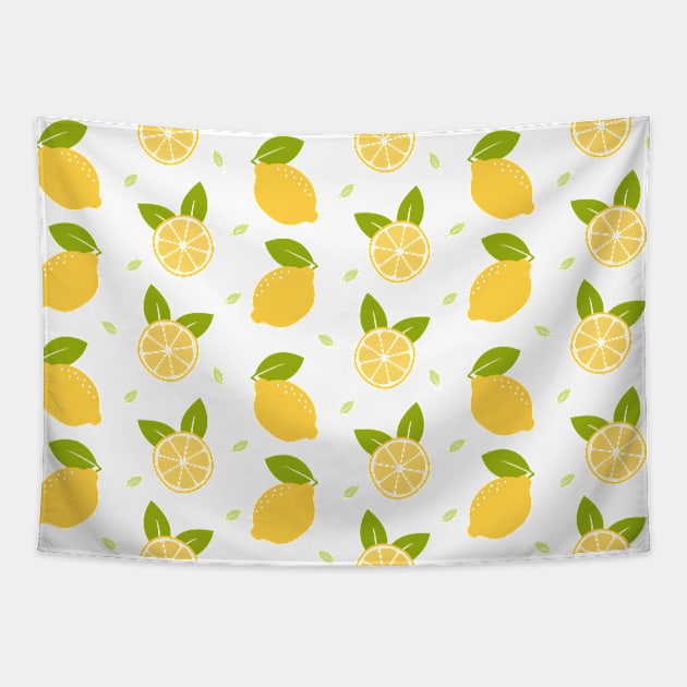 Lemon Seamless Pattern Tapestry by mbakbos