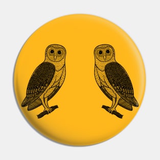 Barn Owls in Love - super cute hand drawn owl lovers design Pin