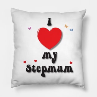 I love my step mum heart doodle hand drawn design Pillow