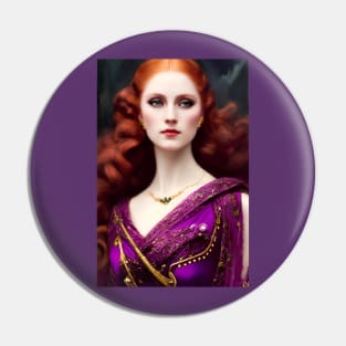 Elegant Lady In Purple Pin