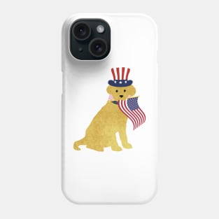 Preppy Patriotic Yellow Lab Phone Case