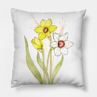 Yellow and White Daffodils Pillow