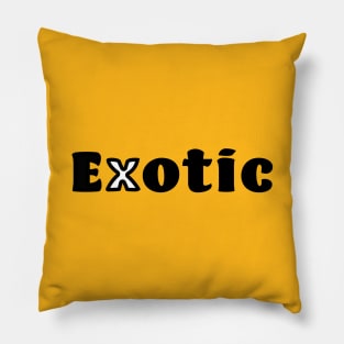 Exotic name plate with unique icon Pillow