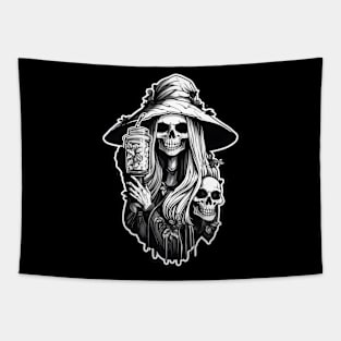 Witch skulls Halloween Tapestry