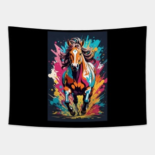 Graffiti Horse in Dynamic Action Tapestry