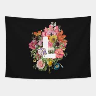 Monogram Letter L with Romantic Vintage Flowers Tapestry