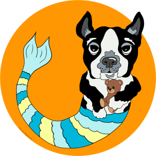 Boo the Boston Terrier Mermutt Magnet