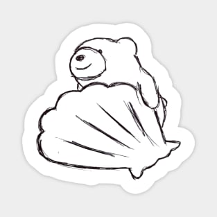 Shell Surfing Smiley Bear Magnet