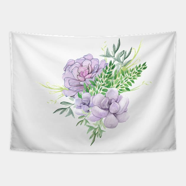 Lavender Purple Succulent Bouquet Cluster Tapestry by Dear Fawn Studio